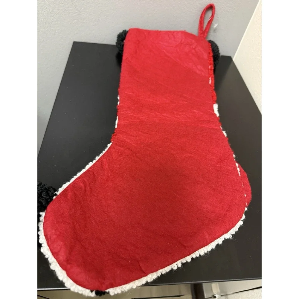 Lucky Dog Christmas Pom Pom Stocking Snoopy Peanuts Missing One Pom Pom